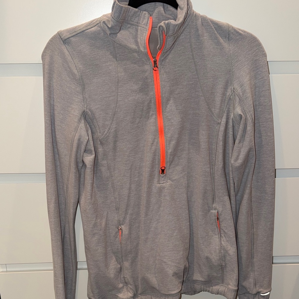 Lululemon 1/2 Zip Forthright Jacket Gray Mock Neck Running Scuba Women